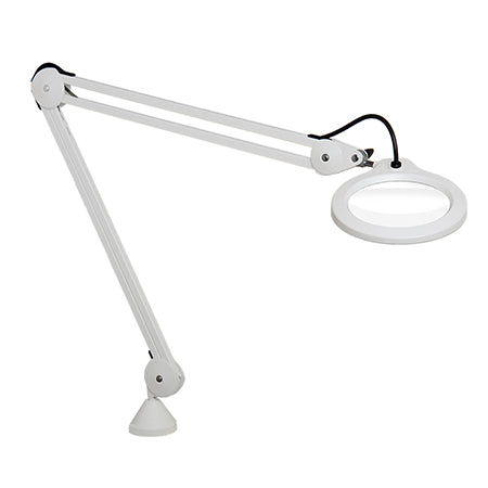 Luxo LFG028207, Magnifier LFM LED, 30" arm, 5-D lens and clamp, Light Grey