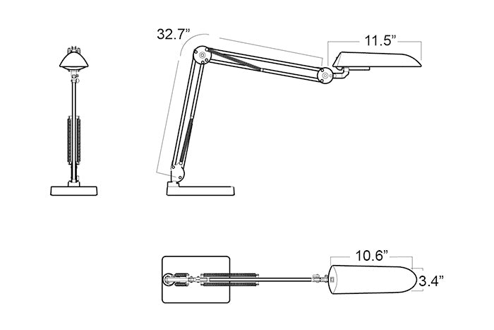 Luxo Verit, 13W CFL, 32.5" arm, edge clamp