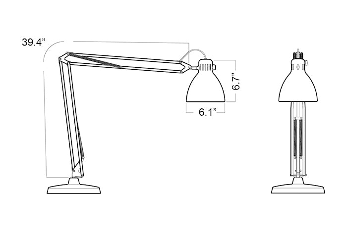 Luxo L-1EWT LED Task Light Table/Desk Base, White