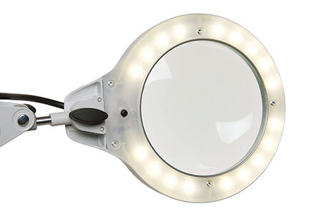 Luxo 18351LG Magnifier LFM LED, 30" arm, 3-D lens and base, Light Grey