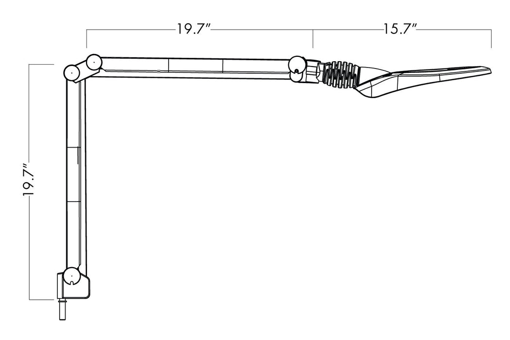 Luxo CIL026698, Circus LED Magnifier 3.5-Diopter, 45in. Arm length, Edge Clamp, White