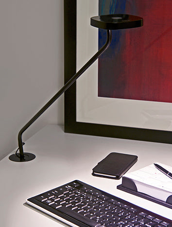 Luxo Trace LED task light with table-desk base and USB port, White