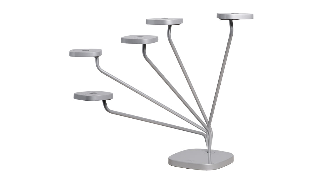 Luxo Trace LED task light with edge clamp, Silver Grey