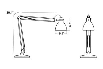 Luxo L-1 LED task light with edge clamp, Silver Grey