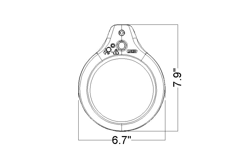 Luxo LFG028215, Magnifier LFM LED G2, 45" arm, 5-D lens and clamp, Llight Grey