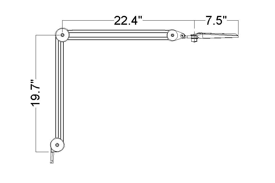 Luxo LFG028215, Magnifier LFM LED G2, 45" arm, 5-D lens and clamp, Llight Grey