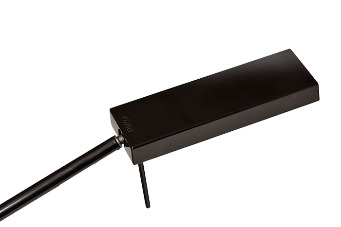 Luxo Ninety LED task light with table-desk base, Metallic Black Gloss