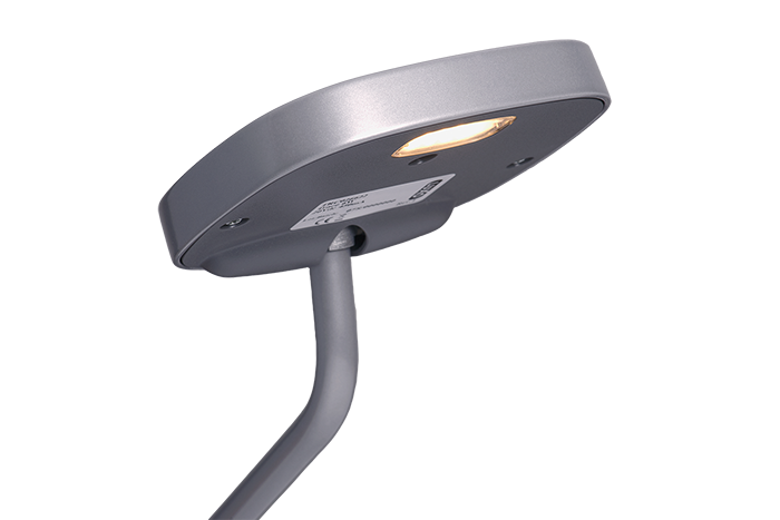 Luxo Trace LED task light with edge clamp, Silver Grey