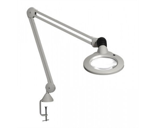 Luxo 18115WT, KFM LED, 45" arm, 5-D lens, and edge clamp mount, white